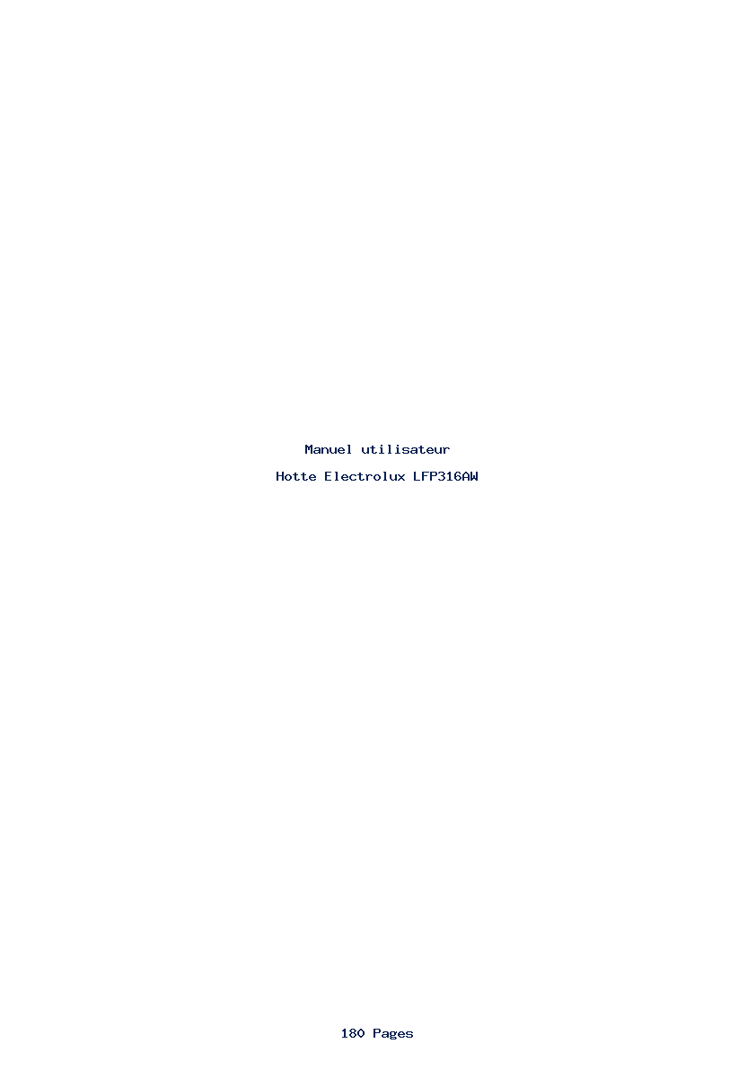 Page 1 de la notice Manuel utilisateur Electrolux LFP316AW