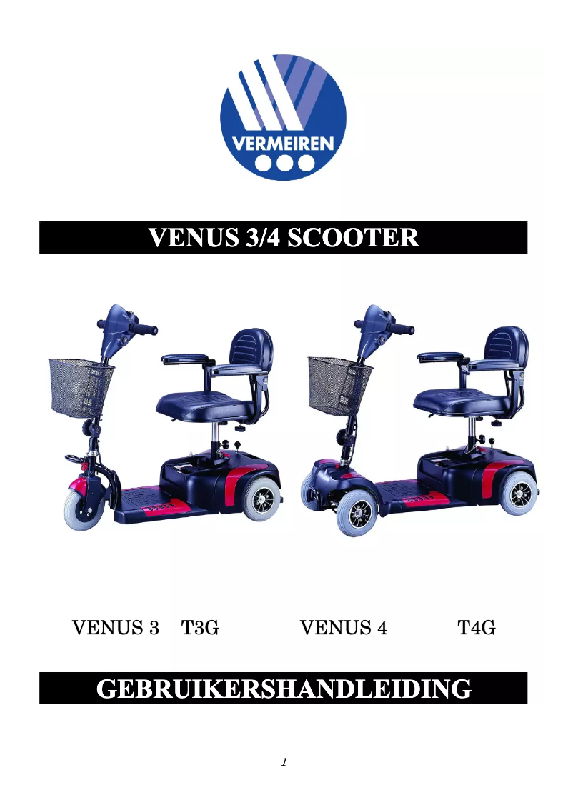 Page 1 de la notice Manuel utilisateur Vermeiren Venus 4