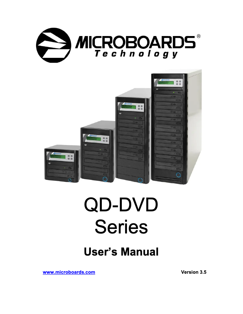 Page 1 de la notice Manuel utilisateur Microboards QD-DVD-123