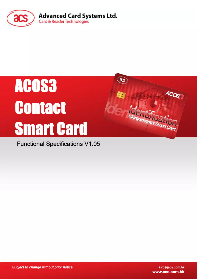 Page 1 de la notice Manuel utilisateur ACS ACOS3