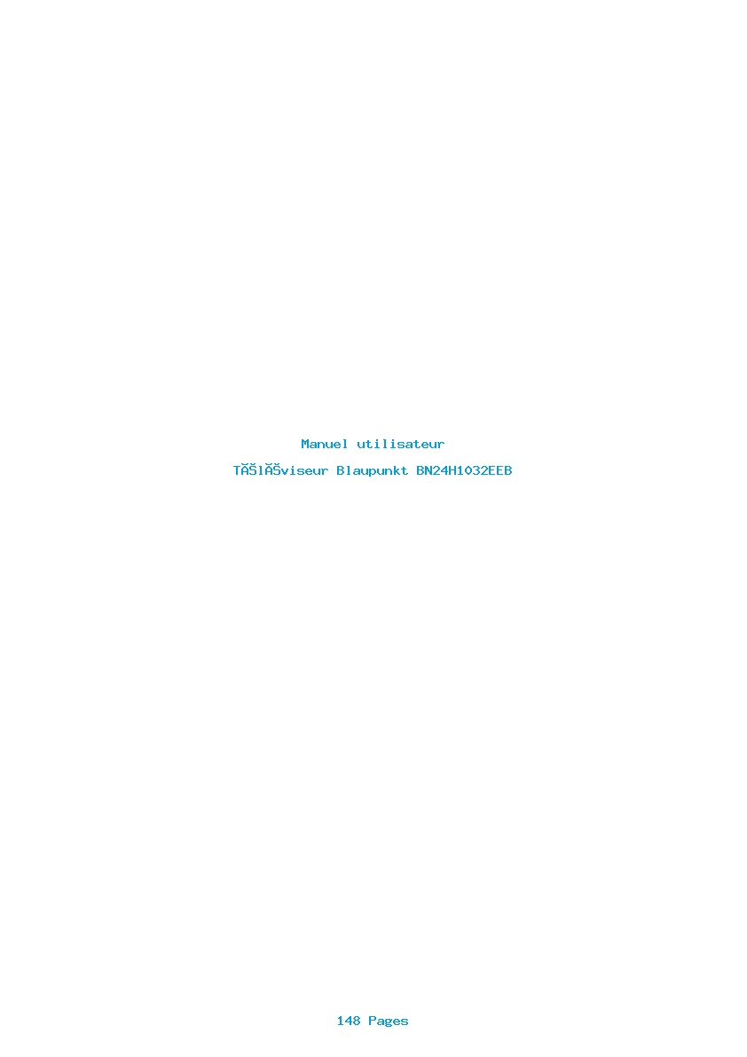 Page 1 de la notice Manuel utilisateur Blaupunkt BN24H1032EEB