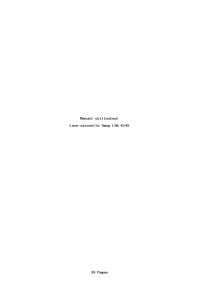 Page 1 de la notice Manuel utilisateur Smeg LSA 614X