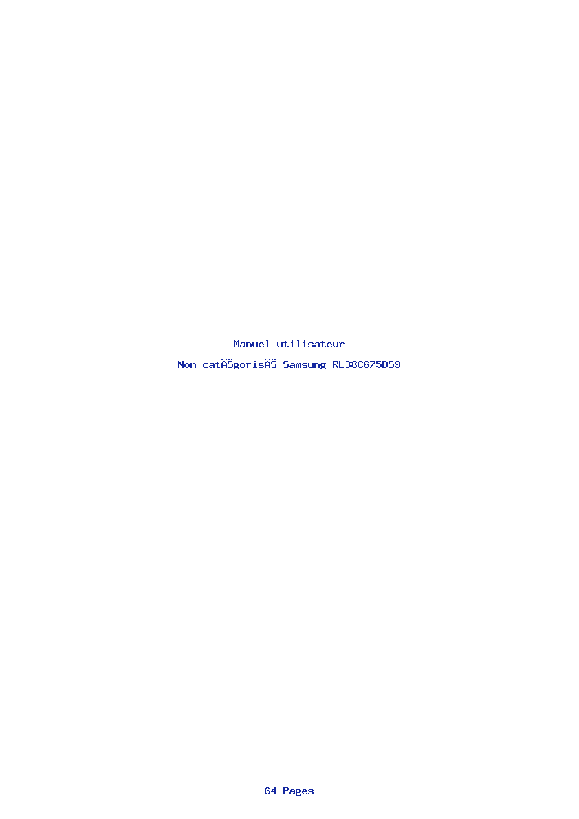 Page 1 de la notice Manuel utilisateur Samsung RL38C675DS9