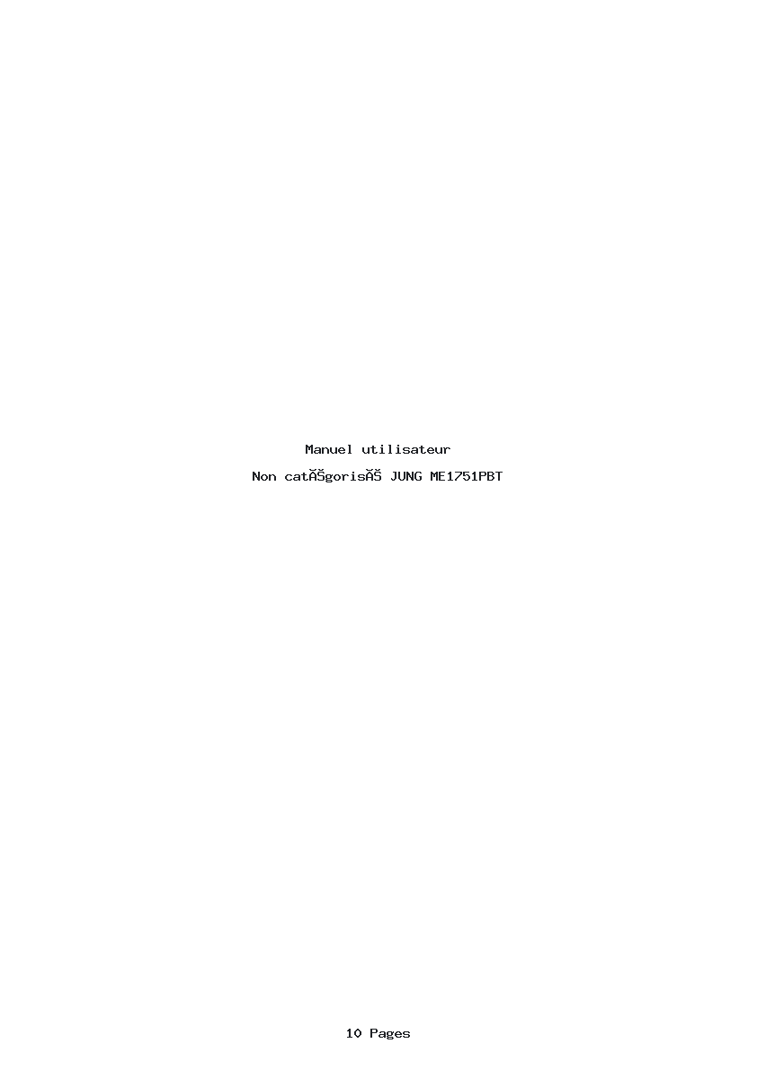 Page 1 de la notice Manuel utilisateur JUNG ME1751PBT