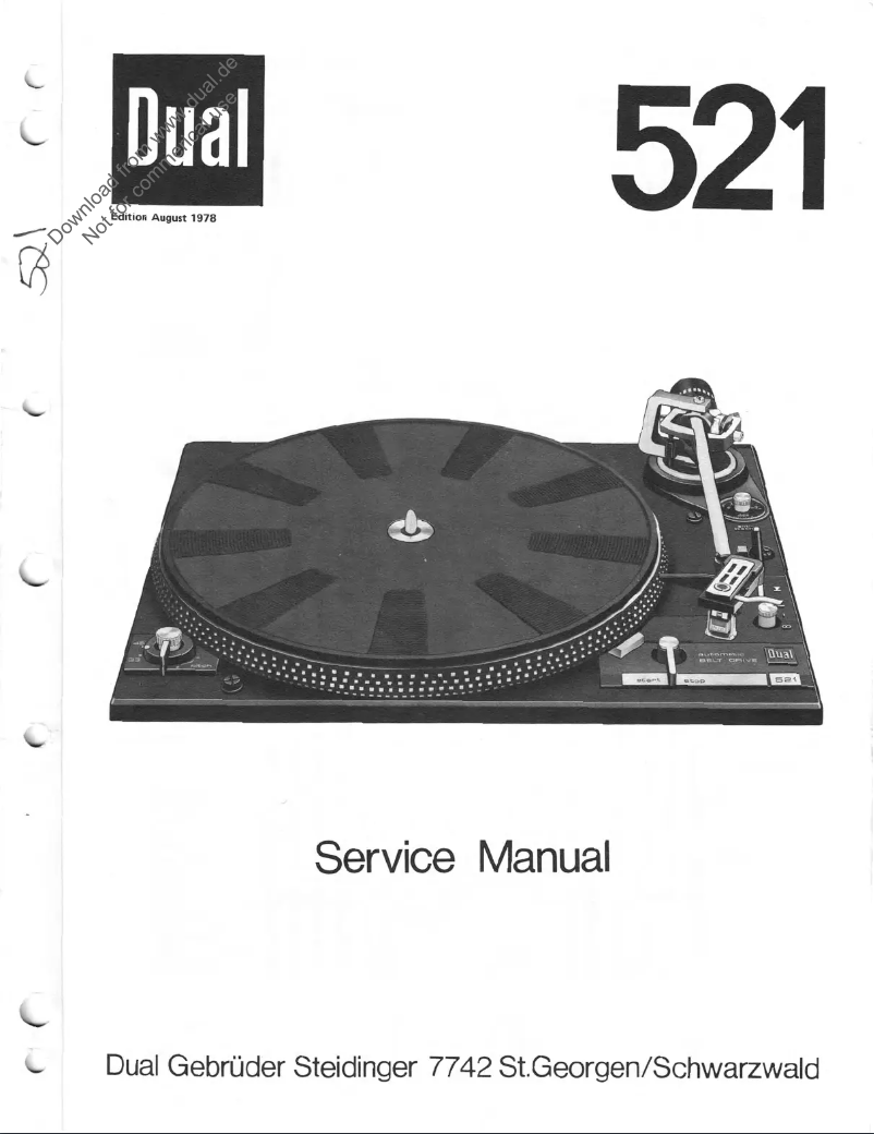 Page 1 de la notice Manuel utilisateur Dual 521