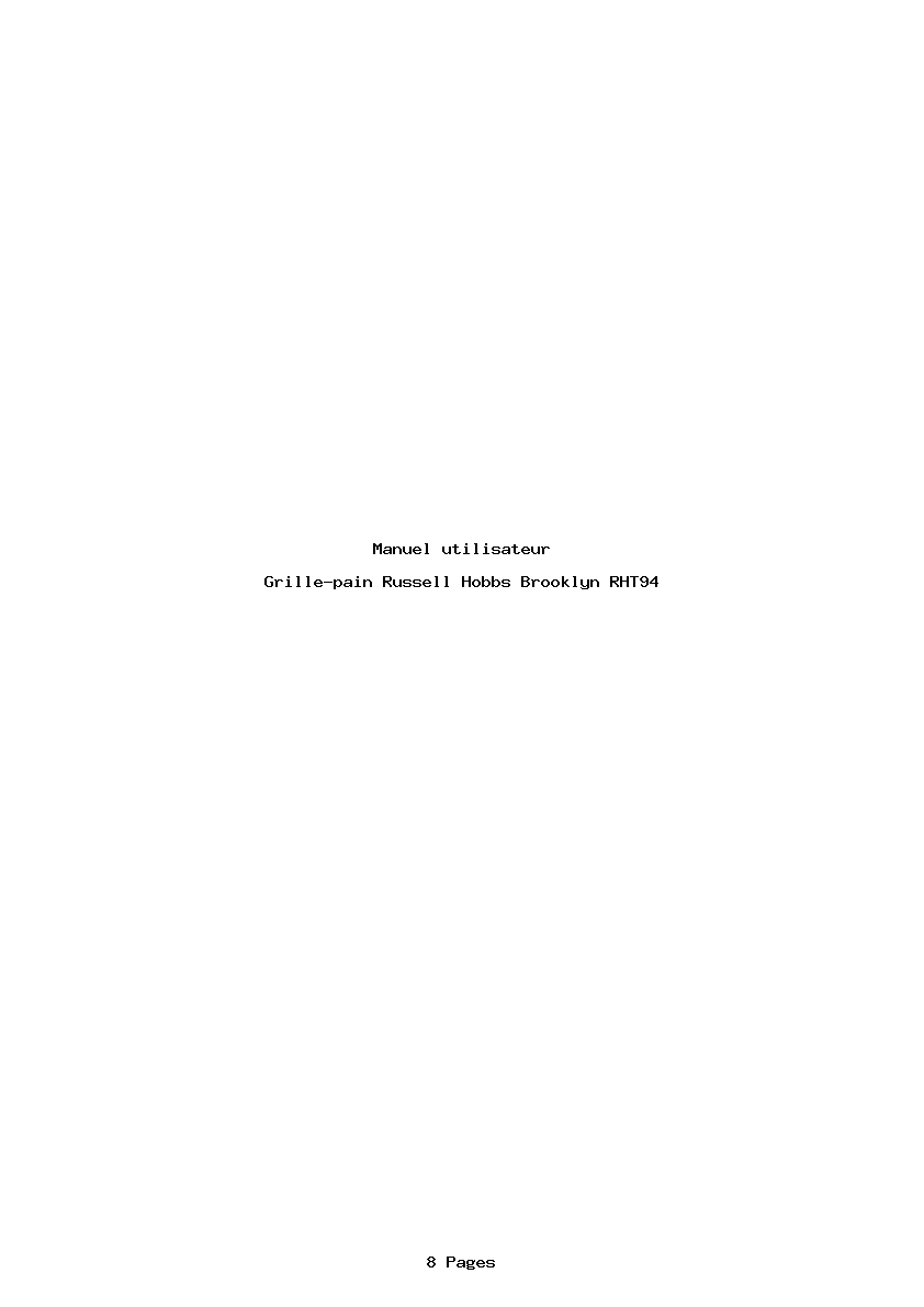 Page 1 de la notice Manuel utilisateur Russell Hobbs Brooklyn RHT94