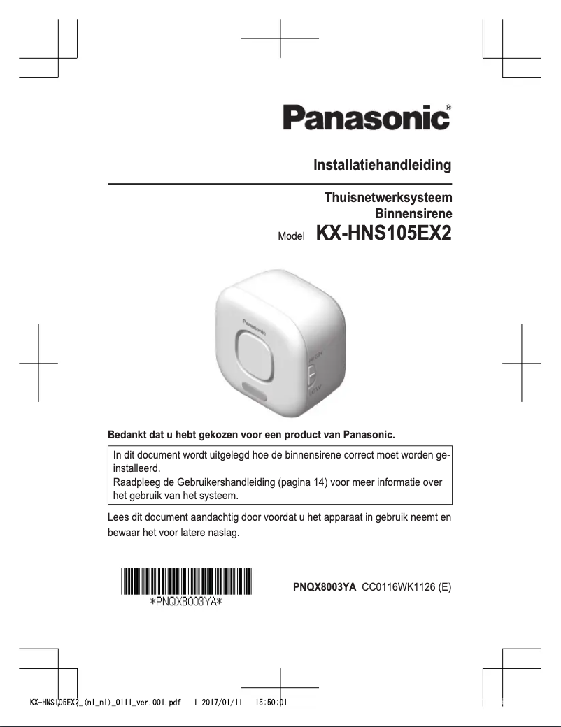 Página 1 del manual Manual de usuario Panasonic KX-HNS105EX2