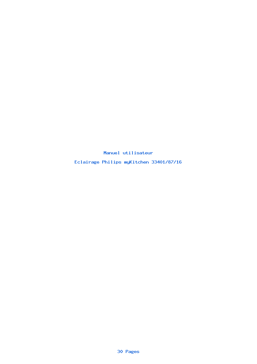 Page 1 de la notice Manuel utilisateur Philips myKitchen 33401/87/16