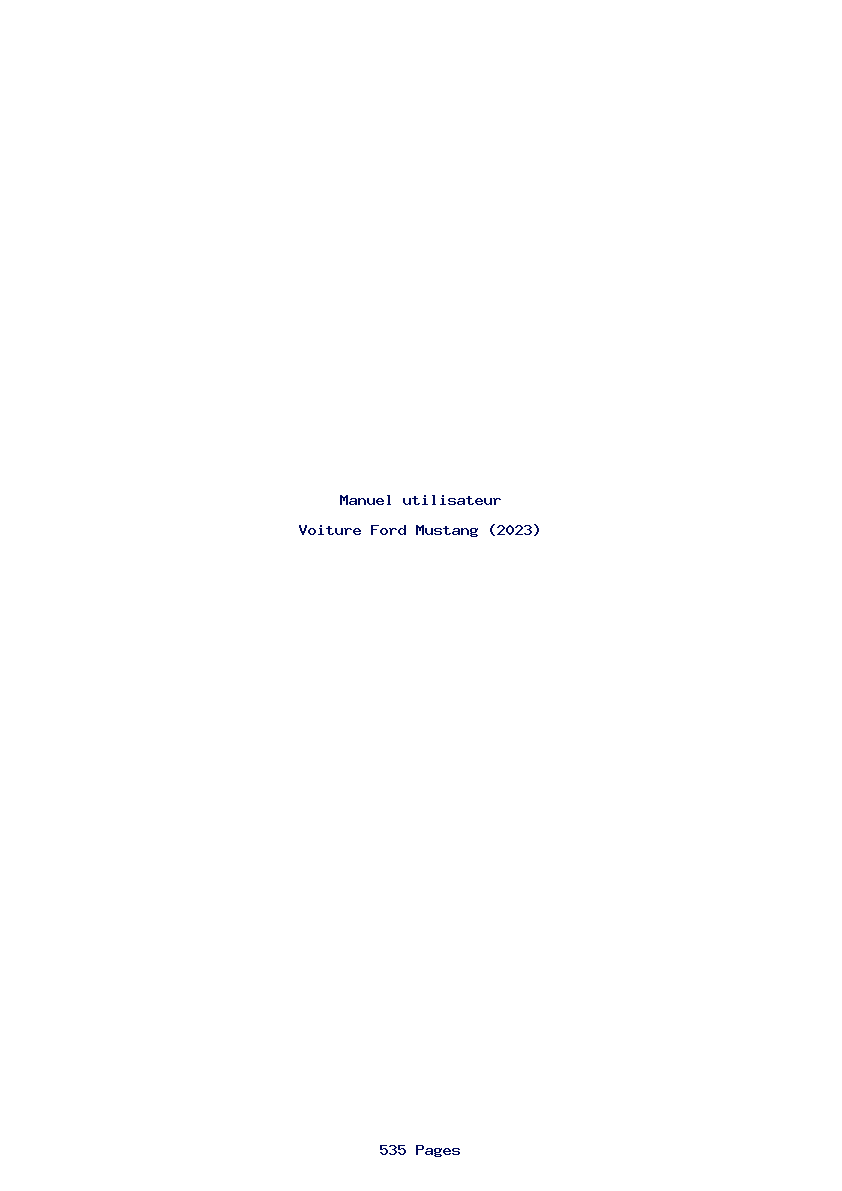 Page 1 de la notice Manuel utilisateur Ford Mustang (2023)