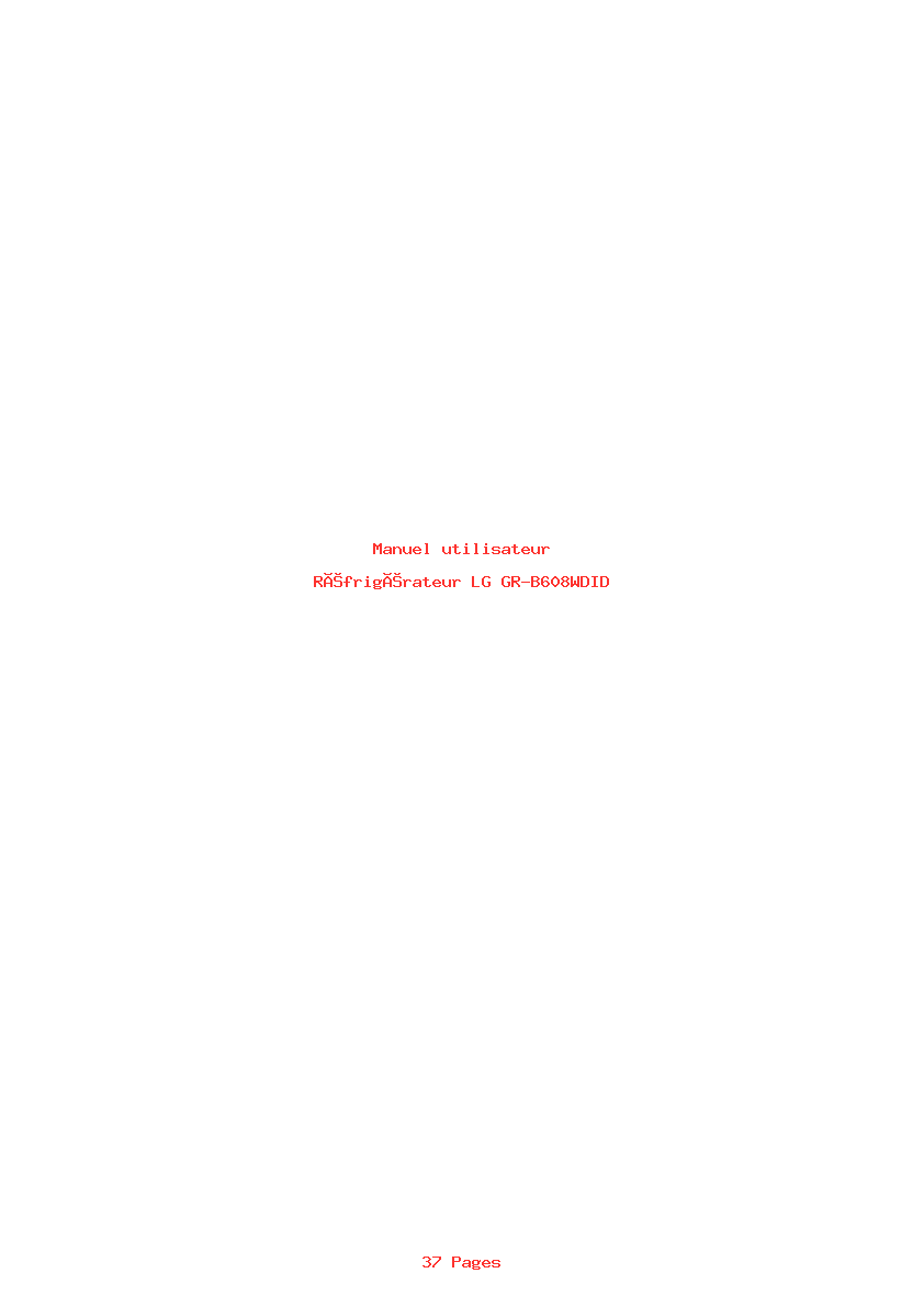 Page 1 de la notice Manuel utilisateur LG GR-B608WDID
