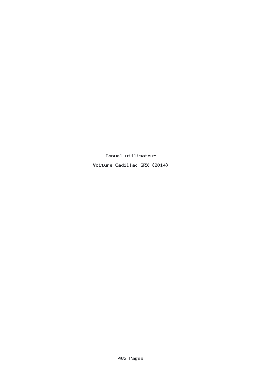 Page 1 de la notice Manuel utilisateur Cadillac SRX (2014)