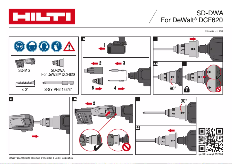 Page 1 de la notice Manuel utilisateur Hilti SD-DWA