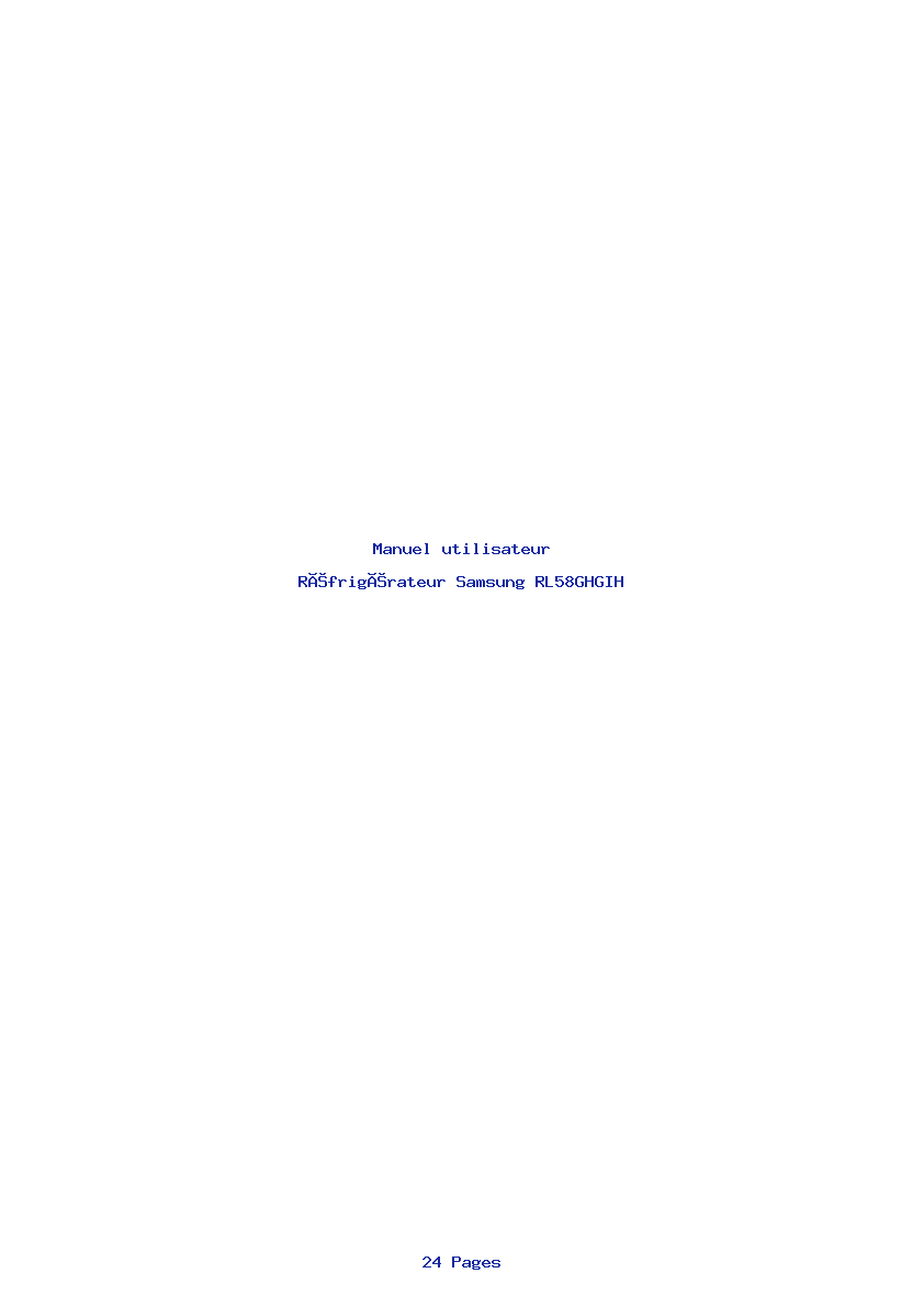 Image de la première page du manuel de l'appareil RL58GHGIH