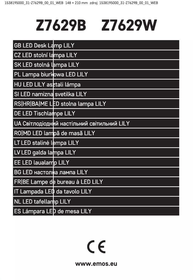 Page 1 de la notice Manuel utilisateur Emos Z7629B