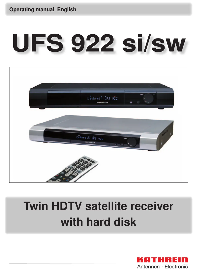 Página 1 del manual Manual de usuario Kathrein UFS 922sw