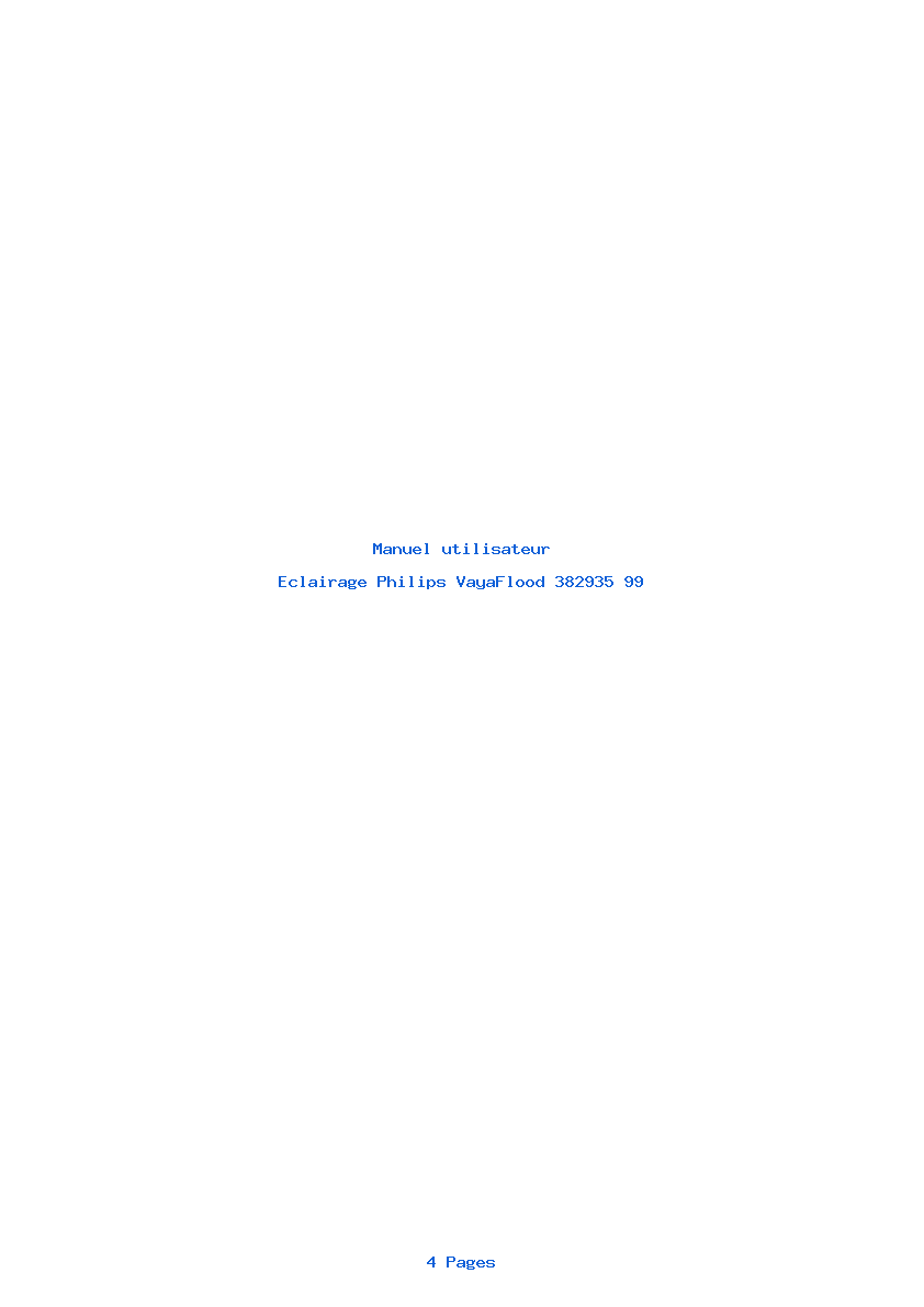 Page 1 de la notice Manuel utilisateur Philips VayaFlood 382935 99