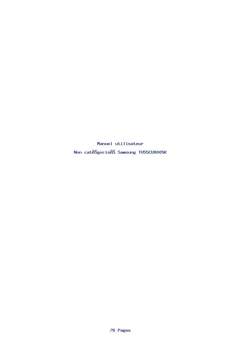 Image de la première page du manuel de l'appareil TU55CU8005K