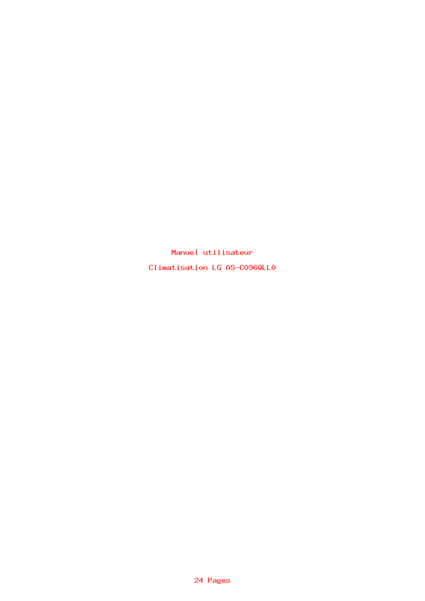 Page 1 de la notice Manuel utilisateur LG AS-C096QLL0