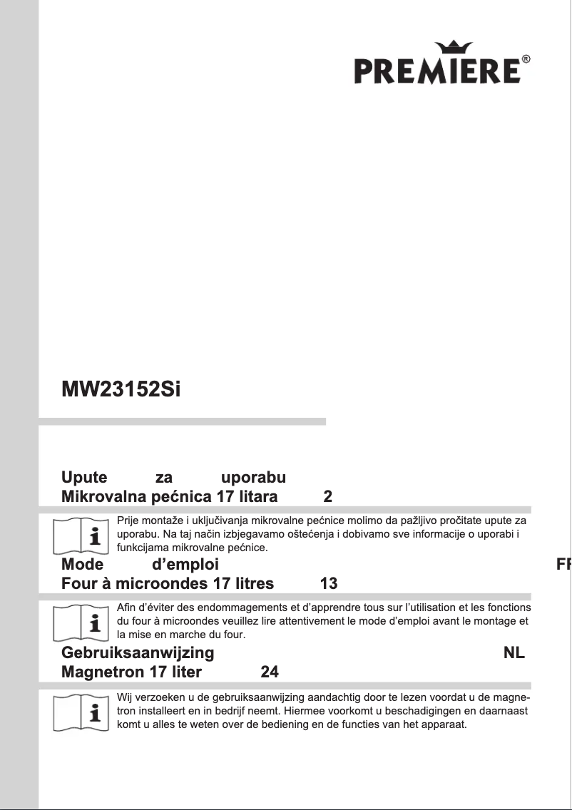 Page 1 de la notice Manuel utilisateur Amica 231523