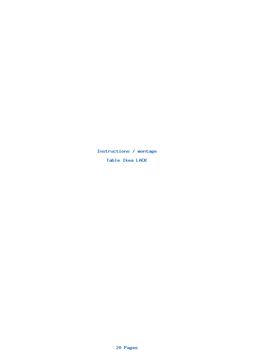 Page 1 de la notice Instructions / montage Ikea LACK