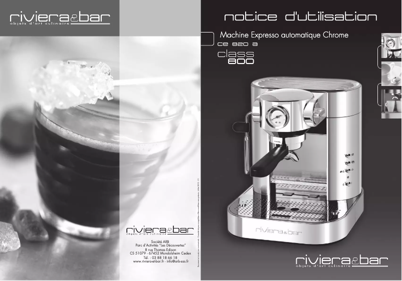 Page 1 de la notice Manuel utilisateur Riviera & Bar CE 820 A
