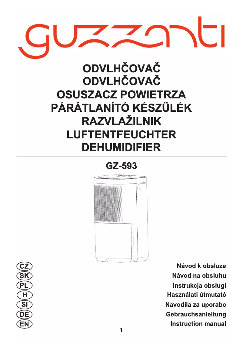 Página 1 del manual Manual de usuario Guzzanti GZ-593