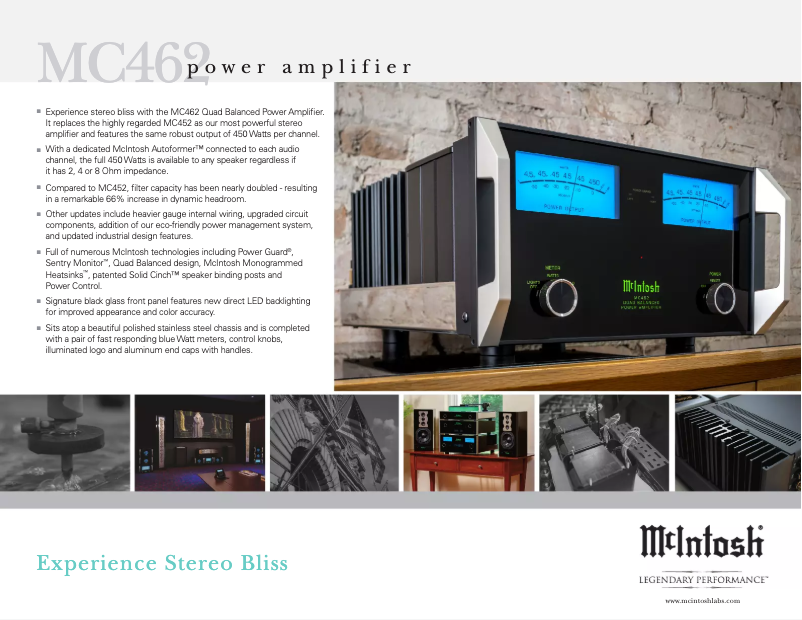 Page 1 de la notice Fiche technique McIntosh MC462