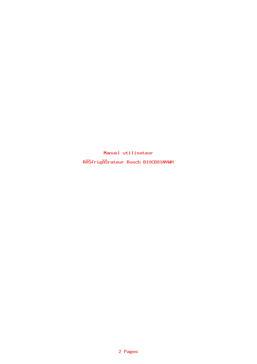 Page 1 de la notice Manuel utilisateur Bosch B10CB81NVWH
