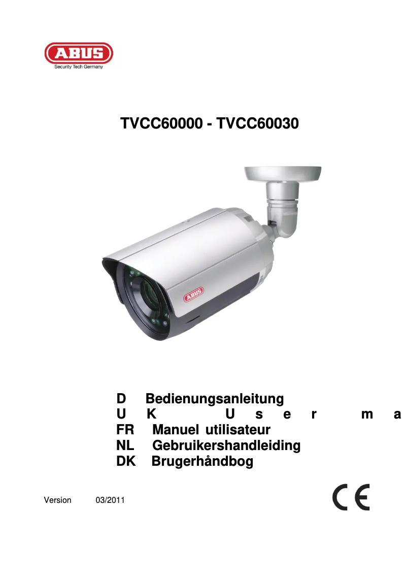 Page 1 de la notice Manuel utilisateur Abus TVCC60030