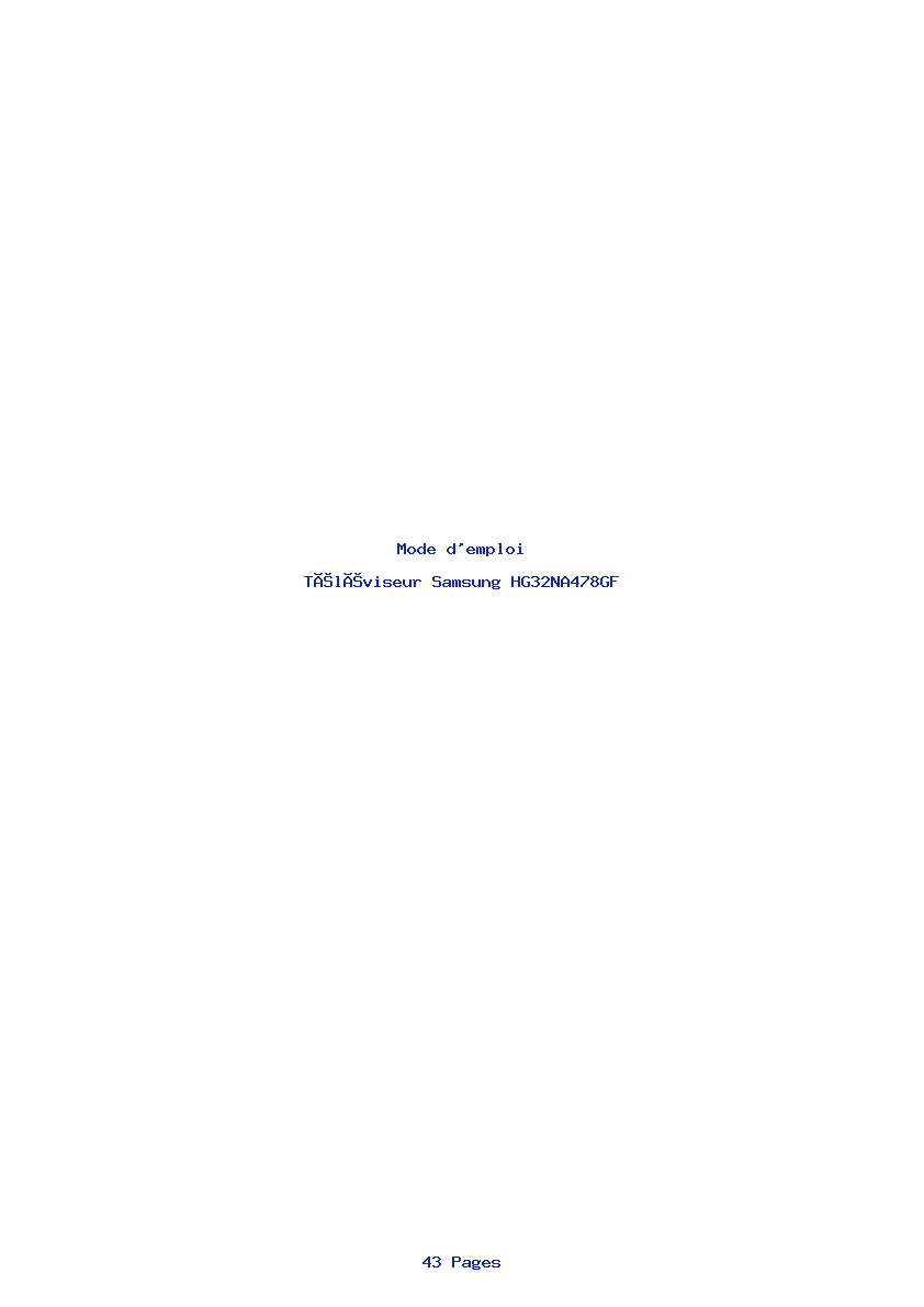 Page 1 de la notice Mode d'emploi Samsung HG32NA478GF