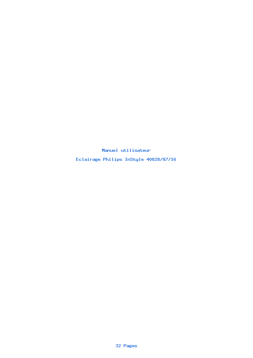 Page 1 de la notice Manuel utilisateur Philips InStyle 40828/87/16