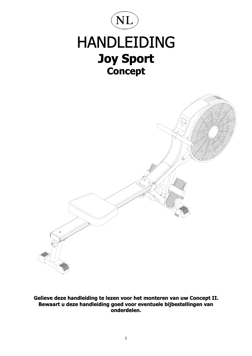 Page 1 de la notice Manuel utilisateur Joy Sport Concept