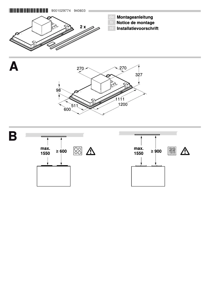 Page 1 de la notice Guide d'installation Siemens LF159RF50B