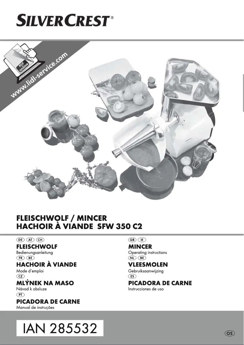 Page 1 de la notice Manuel utilisateur SilverCrest SFW 350 C2