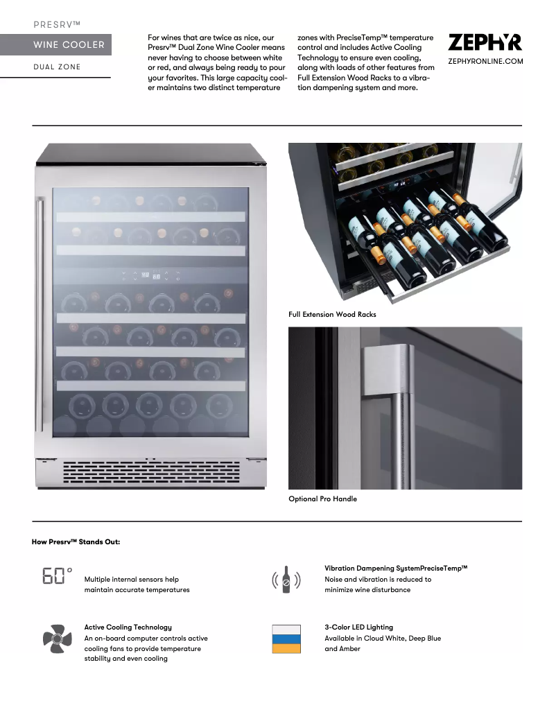 Página 1 del manual Ficha técnica Zephyr PRW24C02AG