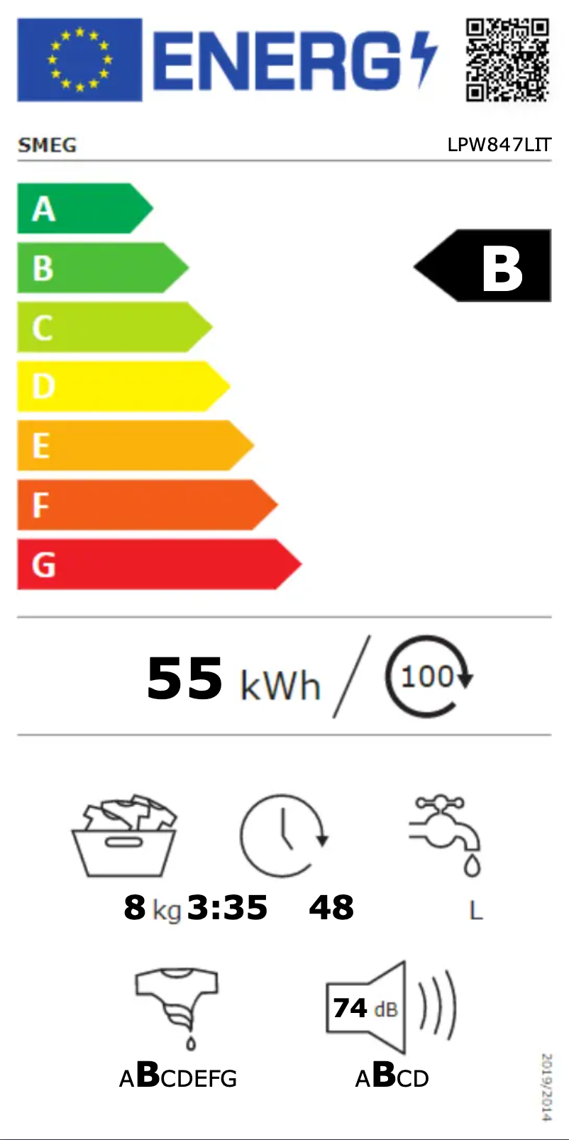 Page 1 de la notice Manuel utilisateur Smeg LPW847LIT