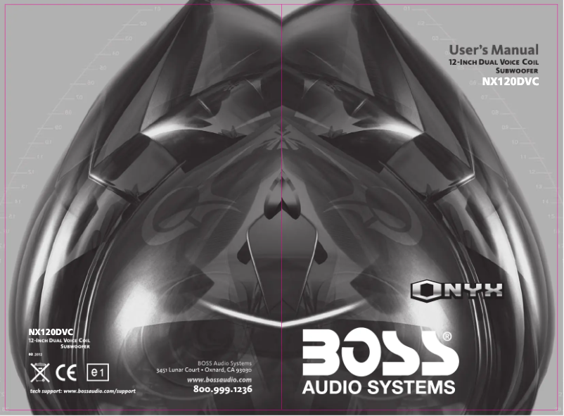 Page 1 de la notice Manuel utilisateur Boss Onyx NX120DVC