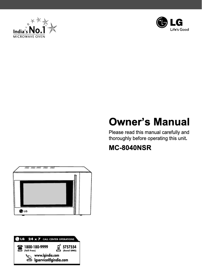 Page 1 de la notice Manuel utilisateur LG MC-8040NSR