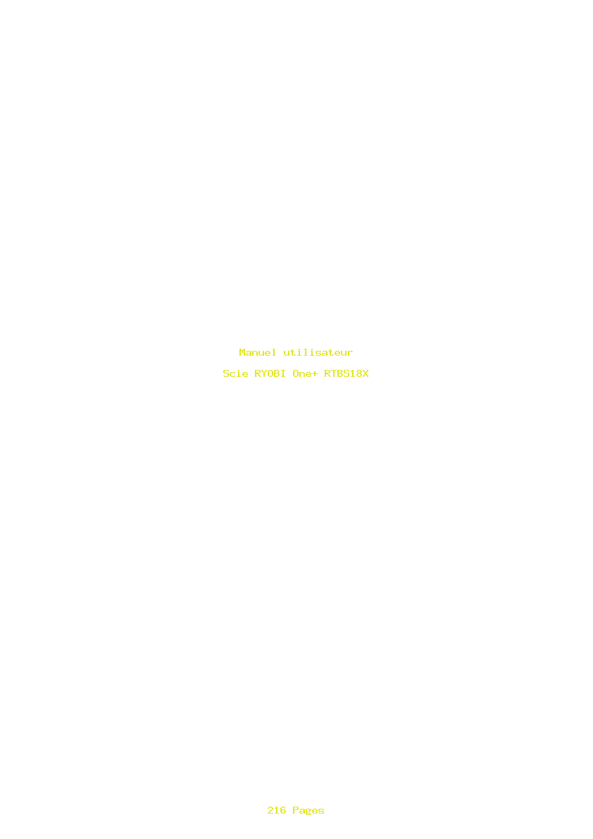 Page 1 de la notice Manuel utilisateur RYOBI One+ RTBS18X