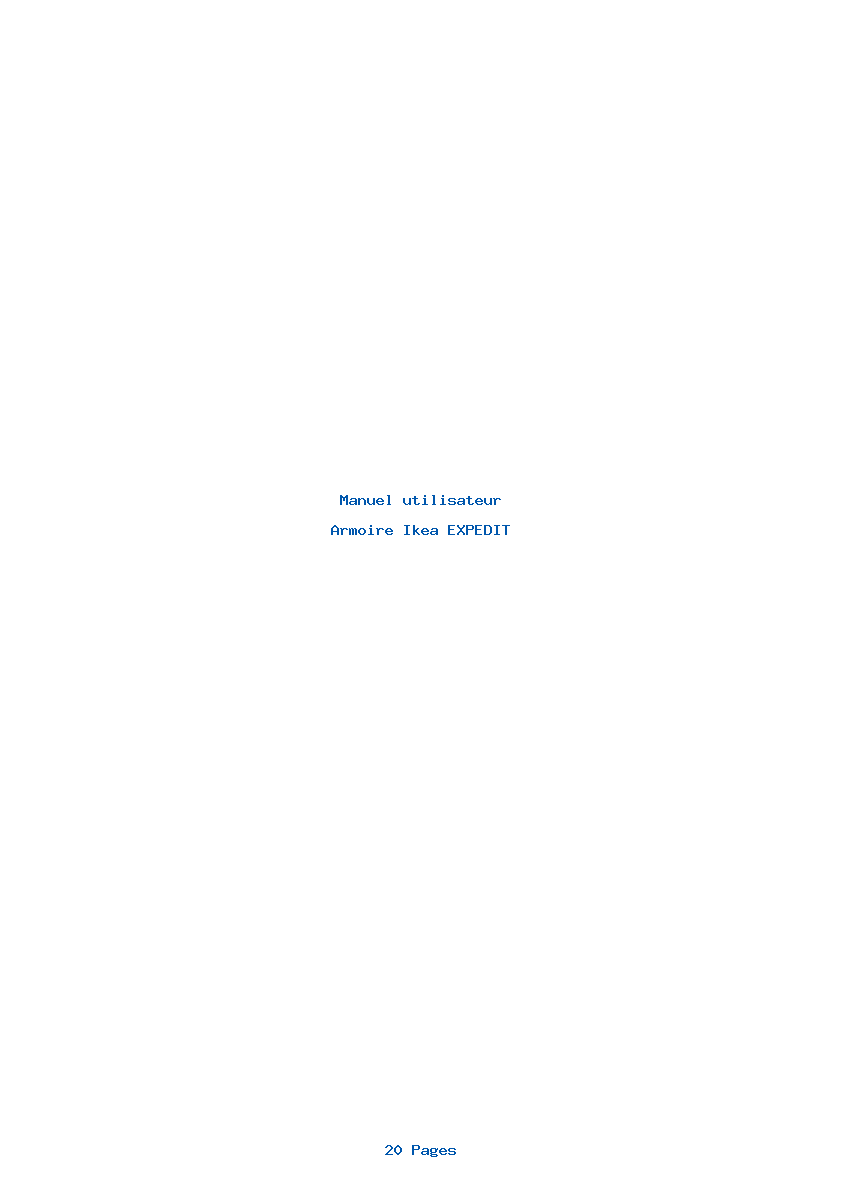 Page 1 de la notice Manuel utilisateur Ikea EXPEDIT