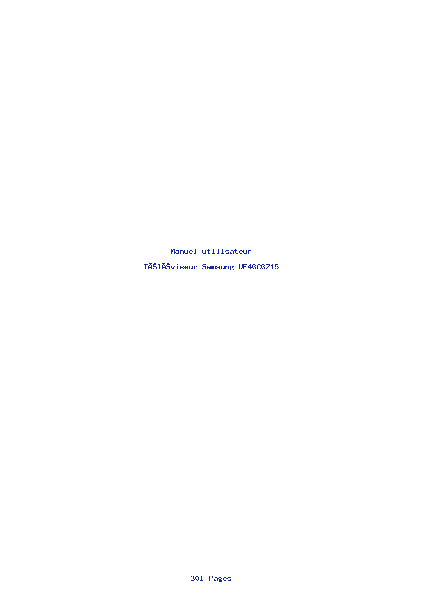 Page 1 de la notice Manuel utilisateur Samsung UE46C6715