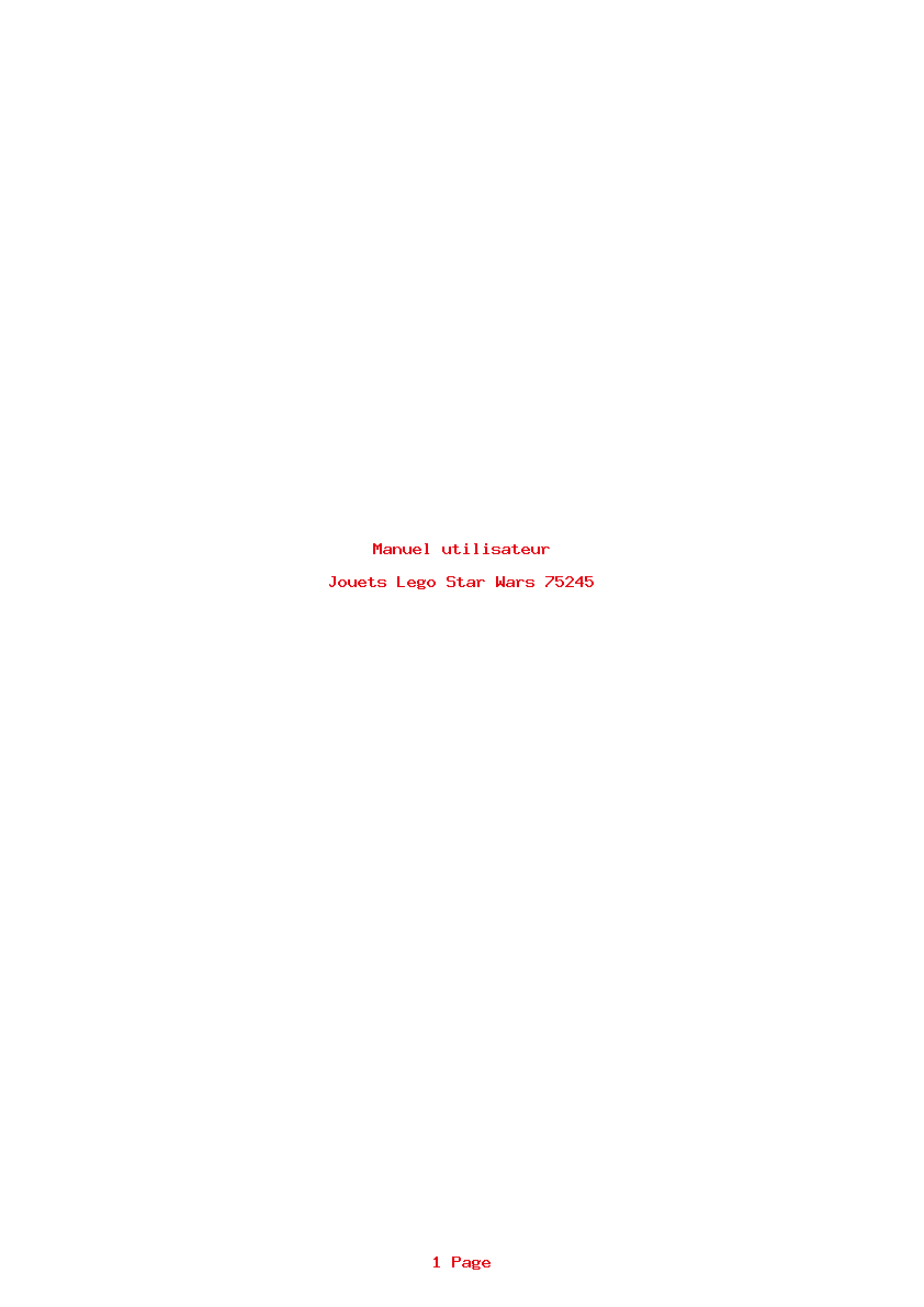 Page 1 de la notice Manuel utilisateur Lego Star Wars 75245