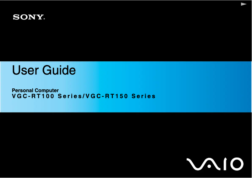 Image de la première page du manuel de l'appareil Vaio VGC-RT100Y