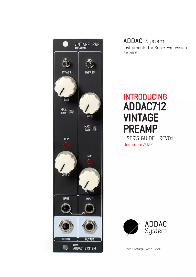 Page 1 de la notice Manuel utilisateur ADDAC System ADDAC712