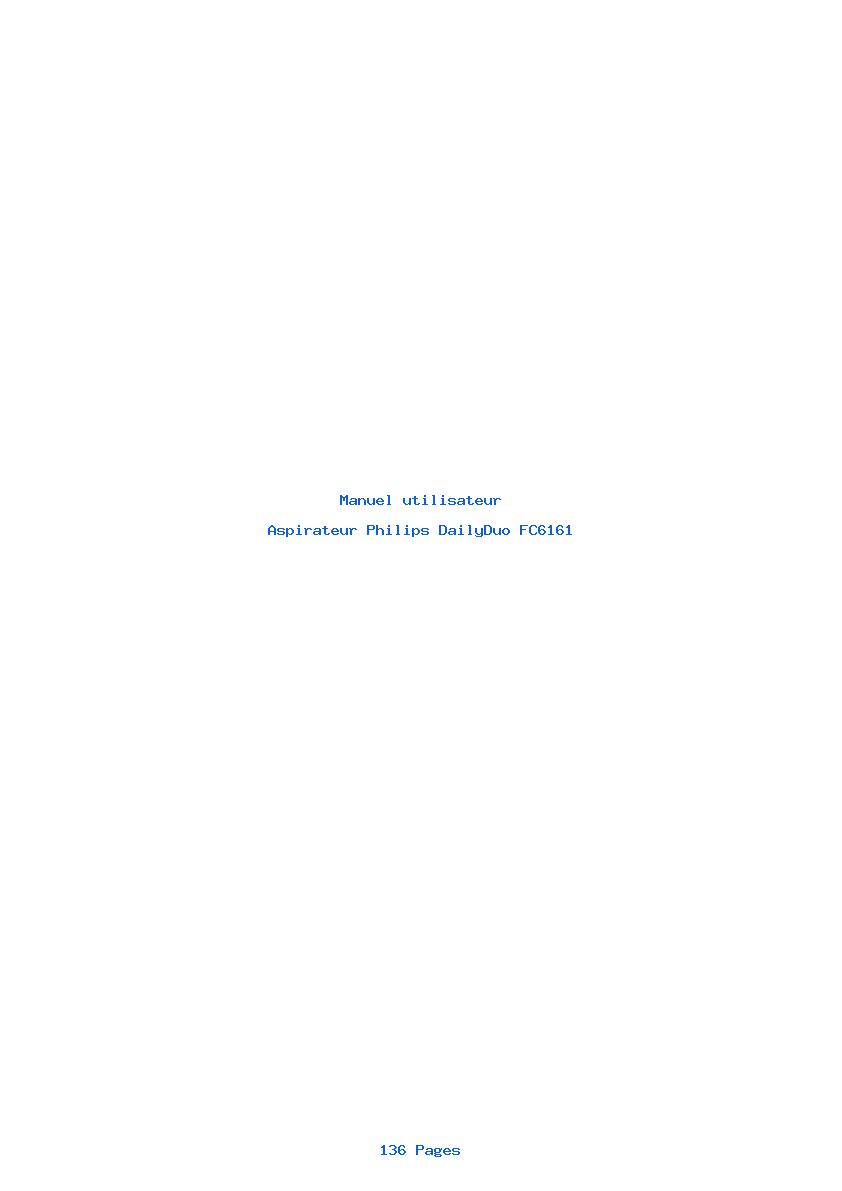 Page 1 de la notice Manuel utilisateur Philips DailyDuo FC6161