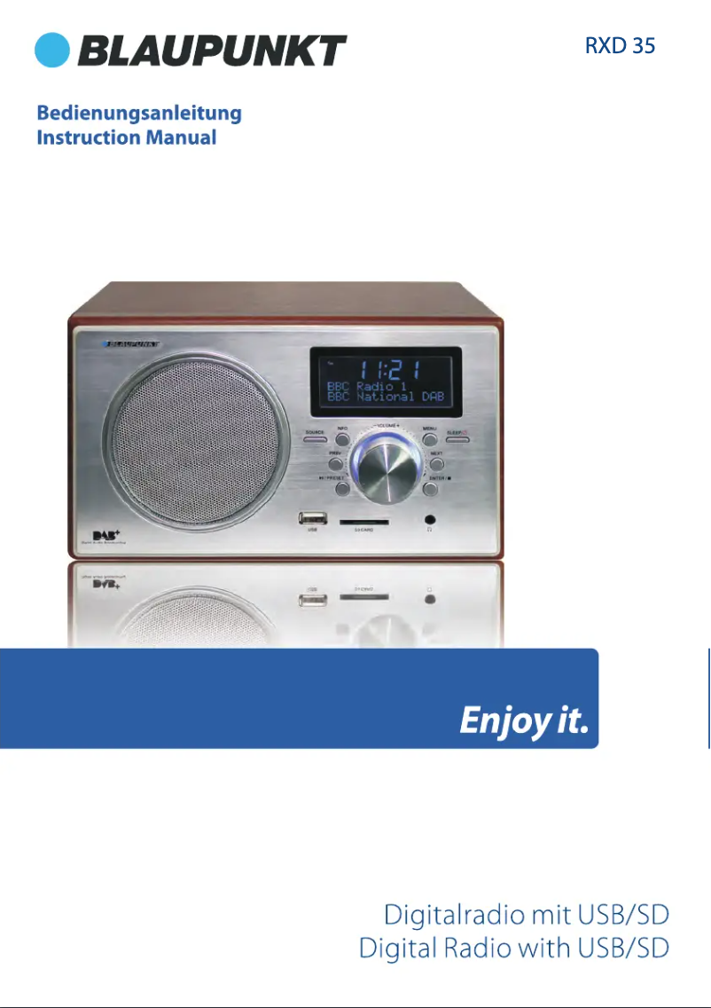 Page 1 de la notice Manuel utilisateur Blaupunkt RXD 35