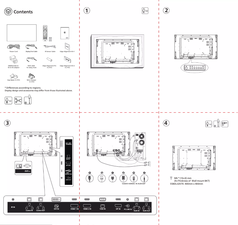 Page 1 of the manual Quick Start Guide Philips 55BDL3207X