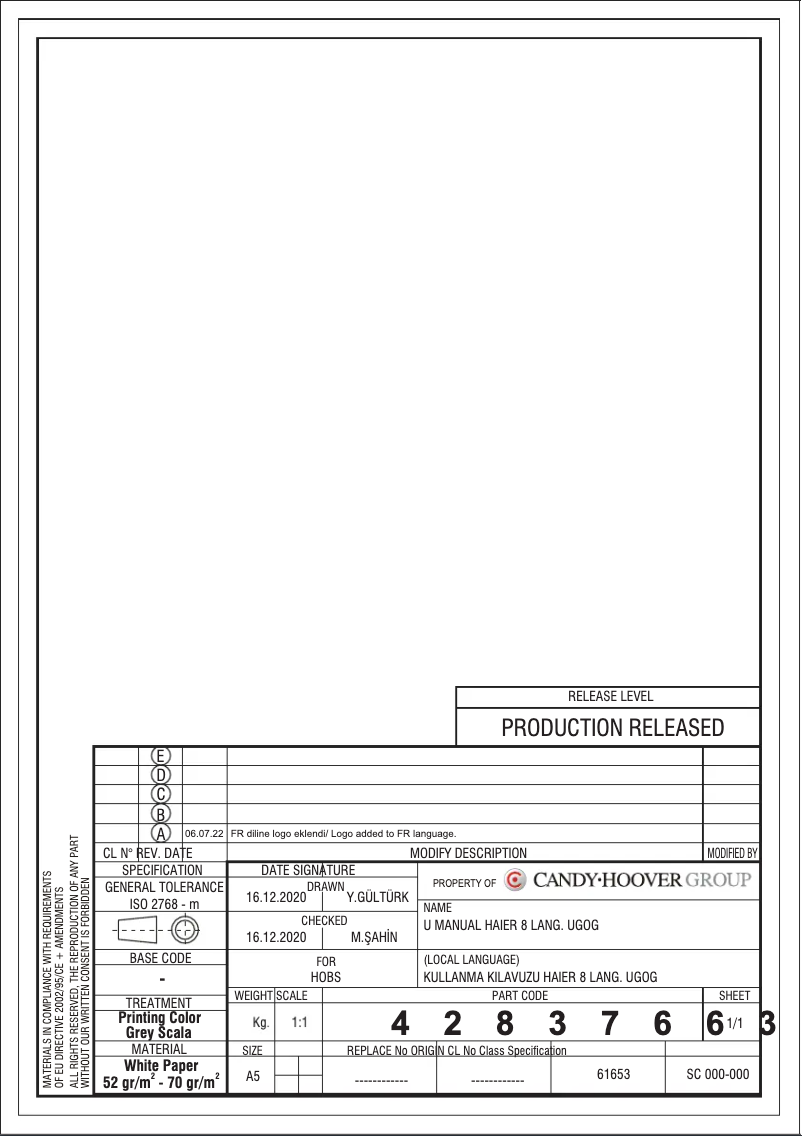 Page 1 de la notice Mode d'emploi Haier HAVG75S2B