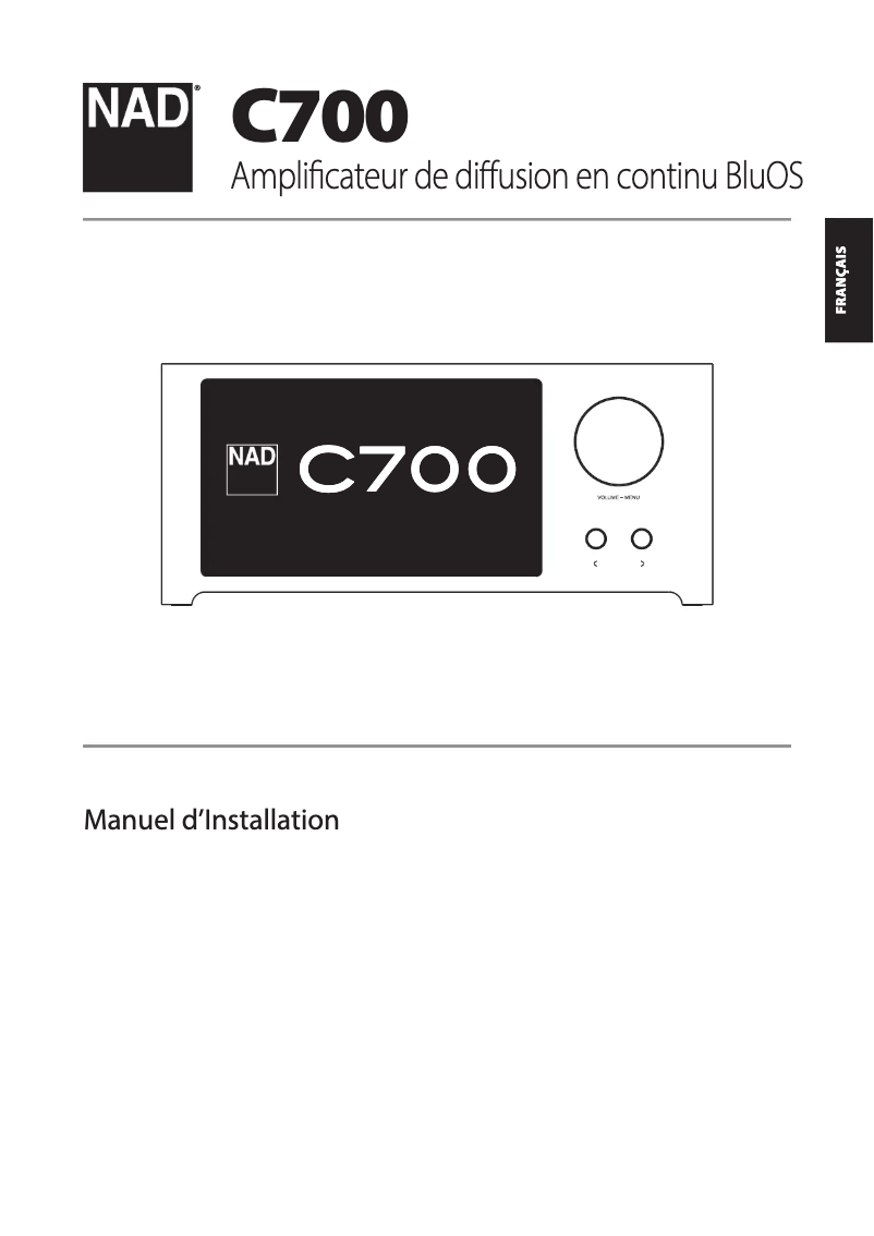 Page 1 de la notice Manuel utilisateur NAD C700