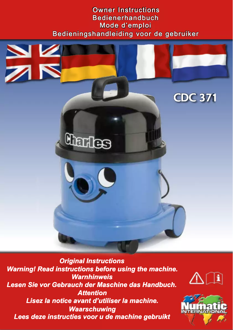 Page 1 de la notice Manuel utilisateur Numatic Charles CDC371-2